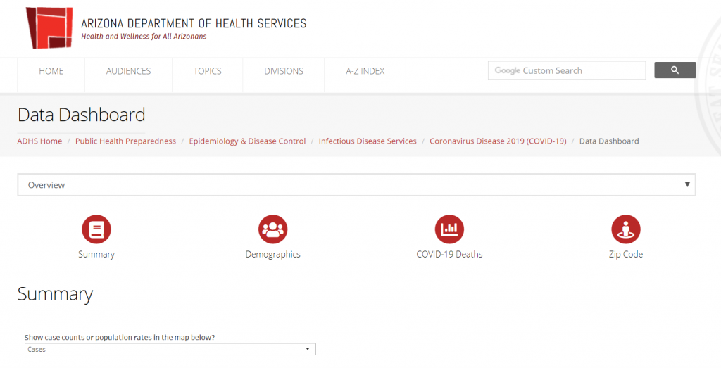 New COVID-19 Data Dashboard Released - AZ Dept. of Health ...