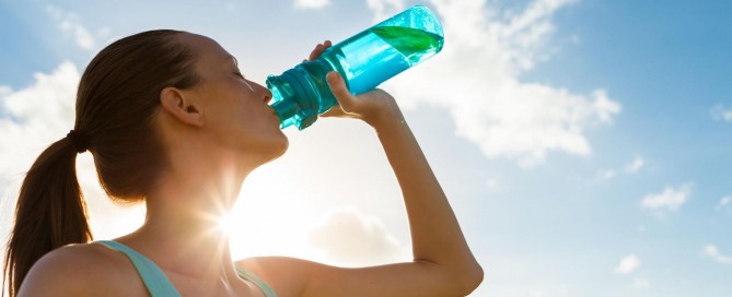 Woman drinking water